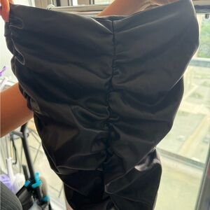 Zara leather mini black skirt